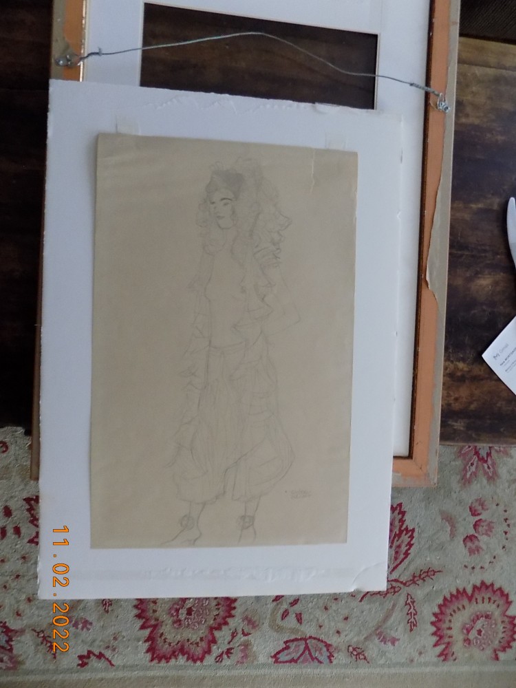 Gustav Klimt 1862 1919 Original Pencil Drawing